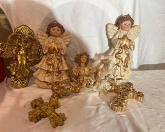 Angel & Cross Holiday Figurines