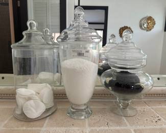 Set of 3 Apothecary Glass Jars