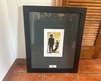 Framed print titled King Among Clergy by J. Bedoni, matted in black, modern minimalist frame.