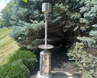 Freestanding stainless steel outdoor patio heater, propane-powered