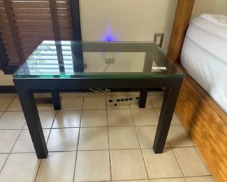 Modern Glass-Top Side Table
