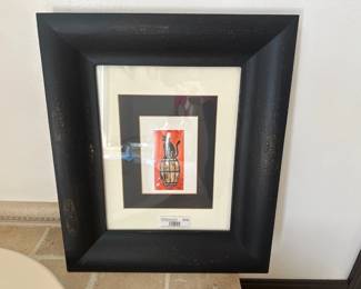 Framed Cat & Vase Art Print