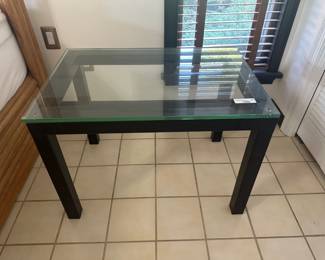 Modern Glass-Top Side Table