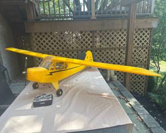 RC Piper J-3 Cub Style Model Airplane w/ Controller