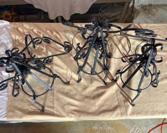 Pair of Wrought Iron Plant Stands/Candle Holders