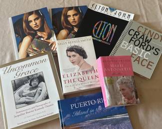 Assorted lot of 10 books on celebrities and royalty, including biographies.