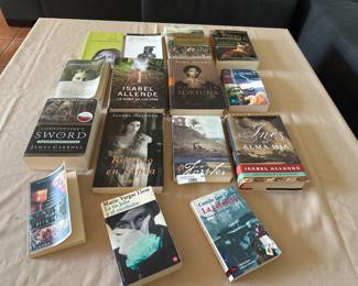 17-book Latin American literature lot, featuring Isabel Allende novels.