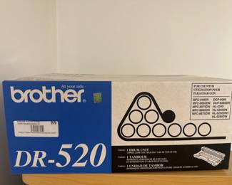 Genuine Brother DR-520 drum unit for select Brother laser printers. New, sealed in box.