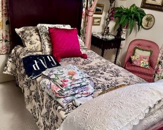 Sleigh Headboard, Footboard and Rails
Bombay Co. End Tables with barley twist legs
Single Mattress and Box