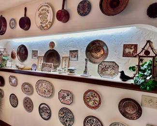 Copper pots and clay plate
