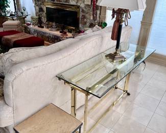 Glass top table (2 available)
Empire lamp ( pair available 