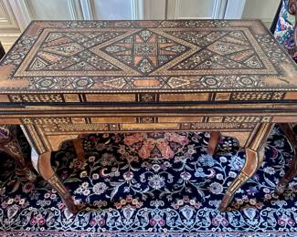 Inlaid Wood Accent /Game Table
Beautiful Persian rug 9’10” x 6’2””