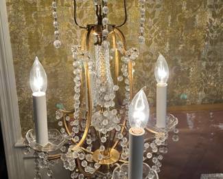 Awesome and beautiful Tabletop Chandelier! Solid brass with crystal beads and trim...this is beautiful!