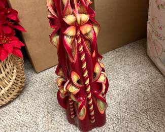 Handcarved beautiful candle...new...so pretty.