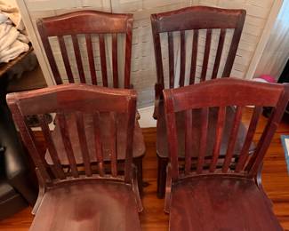 4 solid wood dining chairs $125