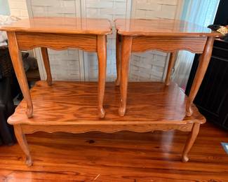 Matching coffee table and 2 end tables 