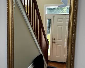 Mirror with gold frame