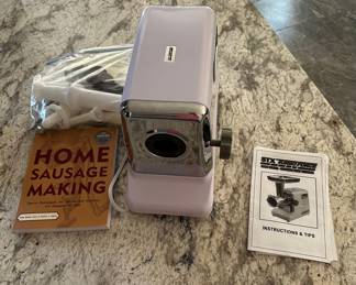 Meat grinder with Sausage making attachment; includes the book: Home Sausage Making