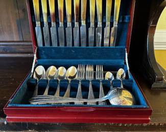 Antique silverware service set