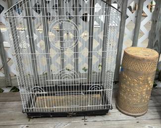 Large white bird cage