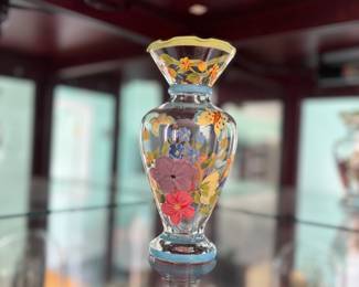 Small, hand painted vase