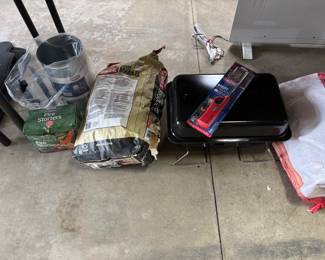Small outdoor grill and grilling supplies