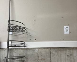 Tension shower shelf