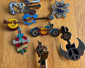 Hard Rock Cafe pin collection, sold in lots (not lots as pictured)