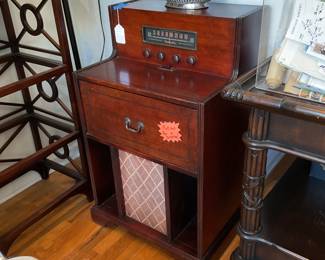 Functioning antique Motorola radio & record player 35” x 21” x 17” $192 + tax
