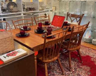 Solid wood dining table with 4 chairs 5’ x 38” x 30” $360 + tax