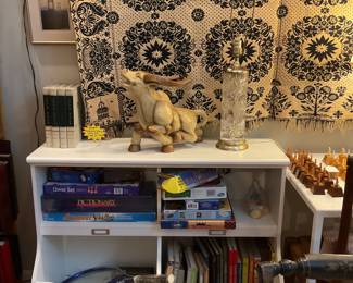 White storage unit/bookshelf 33” x 41”