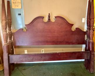 King headboard and footboard - finials are packaged on back of the headboard!