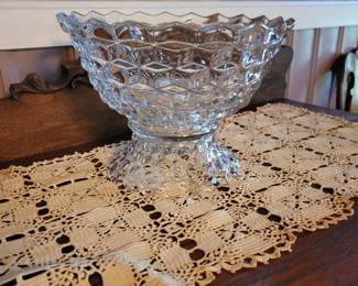 Fostoria punch bowl 2 part form 13.5" "American Clear"