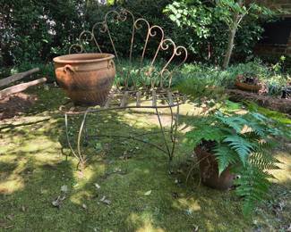 Porto terracotta pot, contemporary garden seat.