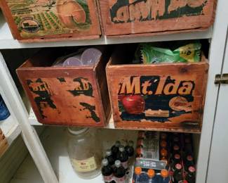 Vintage Fruit Crates various orchards.