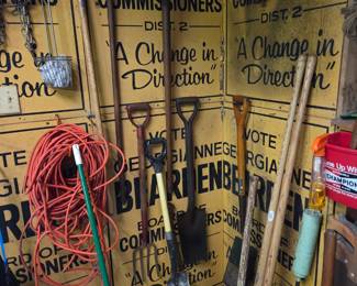Smith & Hawkin garden shovel. Mixed shovels, picks, rakes, hammers.