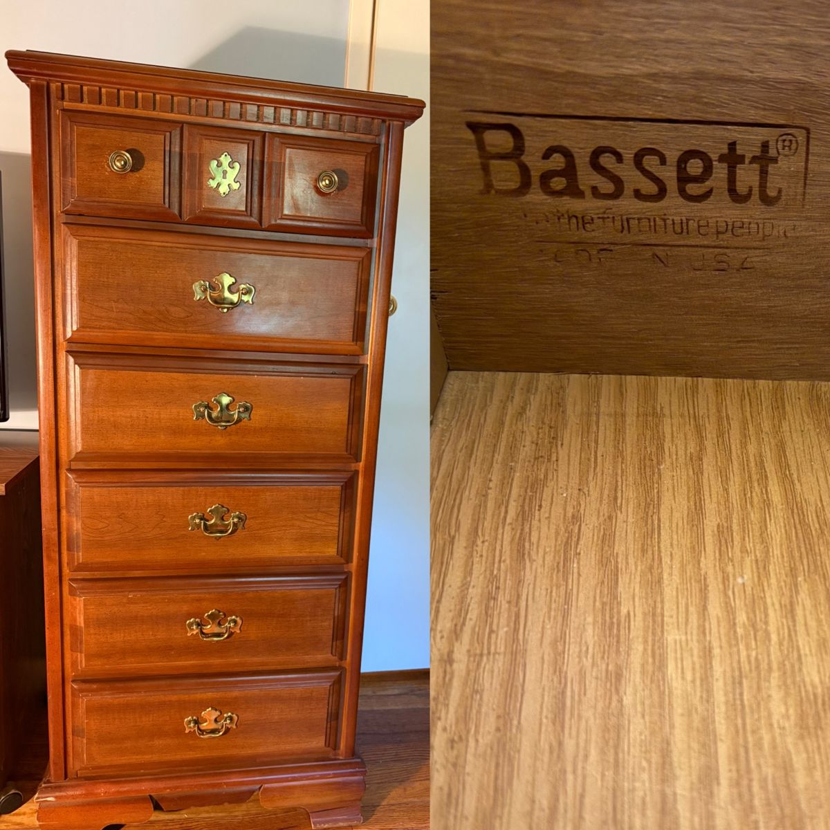 Basset maple 6 drawer lingerie chest