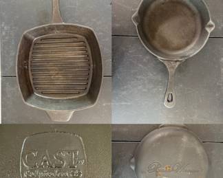 Cast Iron Grill Skillet by Calphalon Large Square  10"x 10"
9” Pioneer Woman Cast Iron Skillet