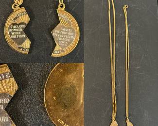 1/20 14KGF Mizpah Medal on 2 Chains