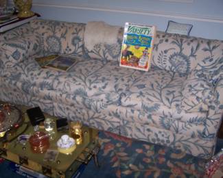 CREWEL-COVERED SOFA