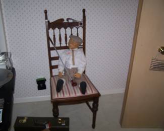 ANTIQUE SIDE CHAIR & GOLFER