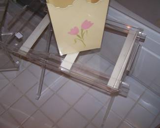 LUCITE TRAY & STAND