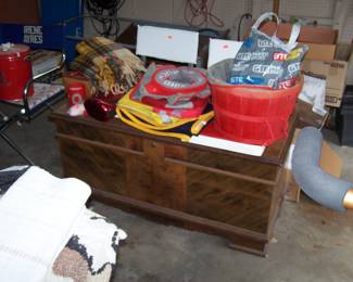 OLD CEDAR CHEST & MISC.