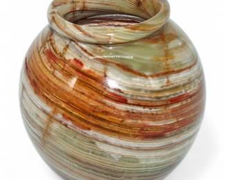 Vintage Polished Onyx Marble Bud Vase