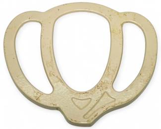 Vintage Cast Iron Enamel Ivory Pumpkin Trivet