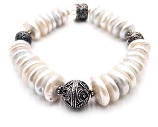 Sterling 925 Talia Merav Coin Pearl Bracelet