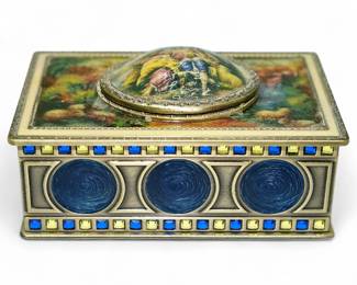 Victorian-Style Animated Music Box w/ Hummingbird