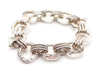 Sterling 925 Textured Link Bracelet