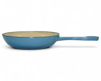 Vintage La Creuset Sky Blue Skillet, Made in France