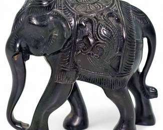 Black Resin Elephant Figurine